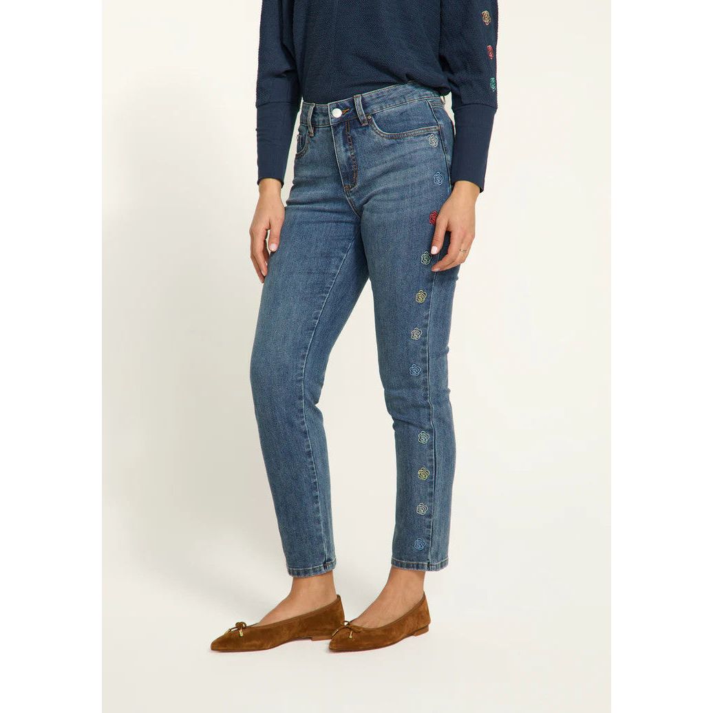 FDJ French Dressing Olivia Floral Side Embroidery Pencil Ankle Jeans