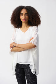 Joseph Ribkoff Chiffon Poncho Top Style (251095)(Vanilla)(Size 10)
