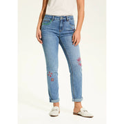 FDJ French Dressing Embroidered Accents Girlfriend Ankle Jeans