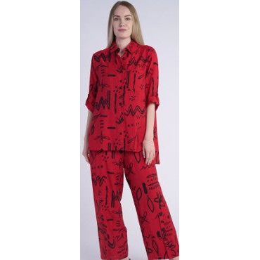 Shana Black Print Detail Pant