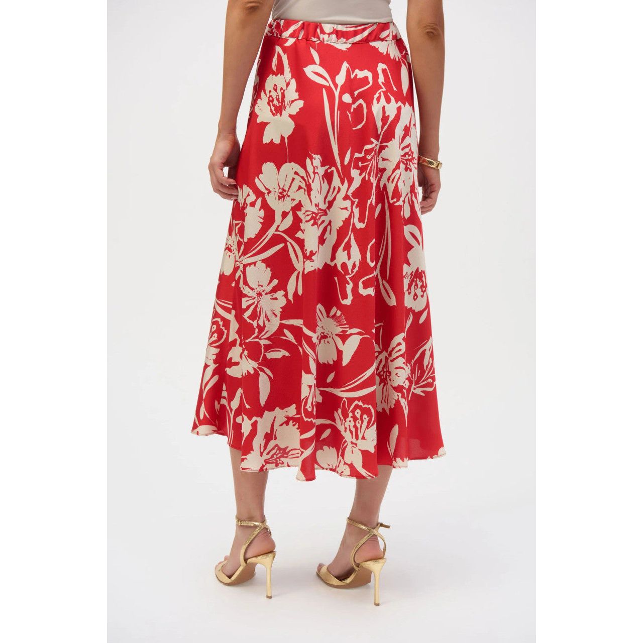 Joseph Ribkoff Red Creme Skirt