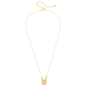 Texas Longhorn Canvas Style  24K Stamped Hook'em Necklace(27492N-TEX)