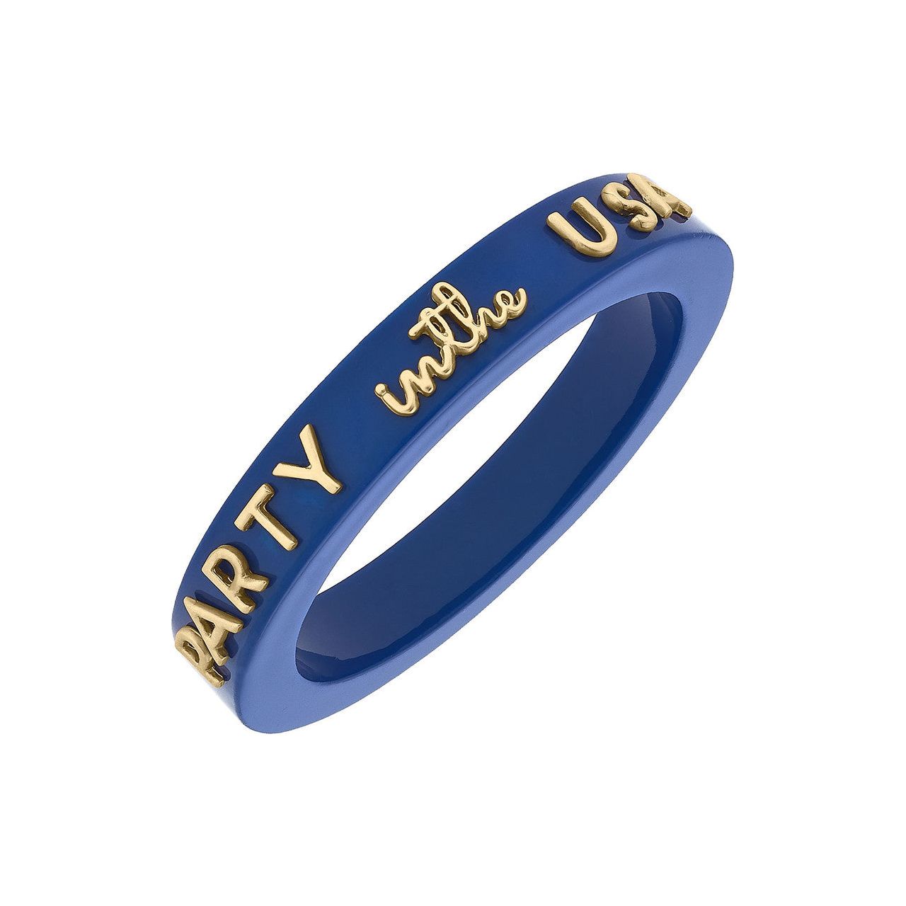 Canvas Party in the USA Resin Bangle (25256B-BL) BLU