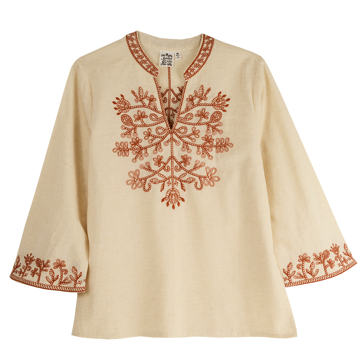 Parsley & Sage Esme Embroidered Linen Top