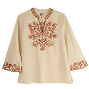 Parsley & Sage Esme Embroidered Linen Top