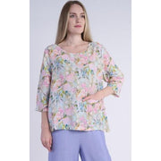 Shana Rose Print One Pocket Top