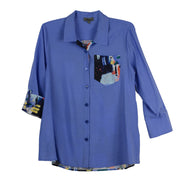 Shana Print Back Pocket Shirt (PURP)