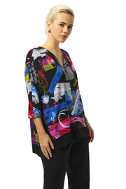 Joseph Ribkoff Quarter Zip  Printed Pullover (253113)(Multi)