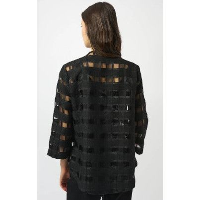 Joseph Ribkoff Burnout Grid Black Jacket