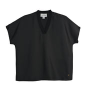 Joseph Ribkoff V-Neck Satin Pullover (253921)(Black)