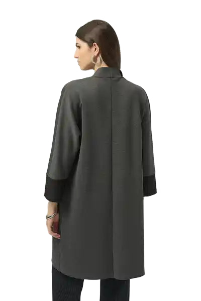 Joseph Ribkoff Scuba Jersey Long Jacket (254040) (Grey/Black)
