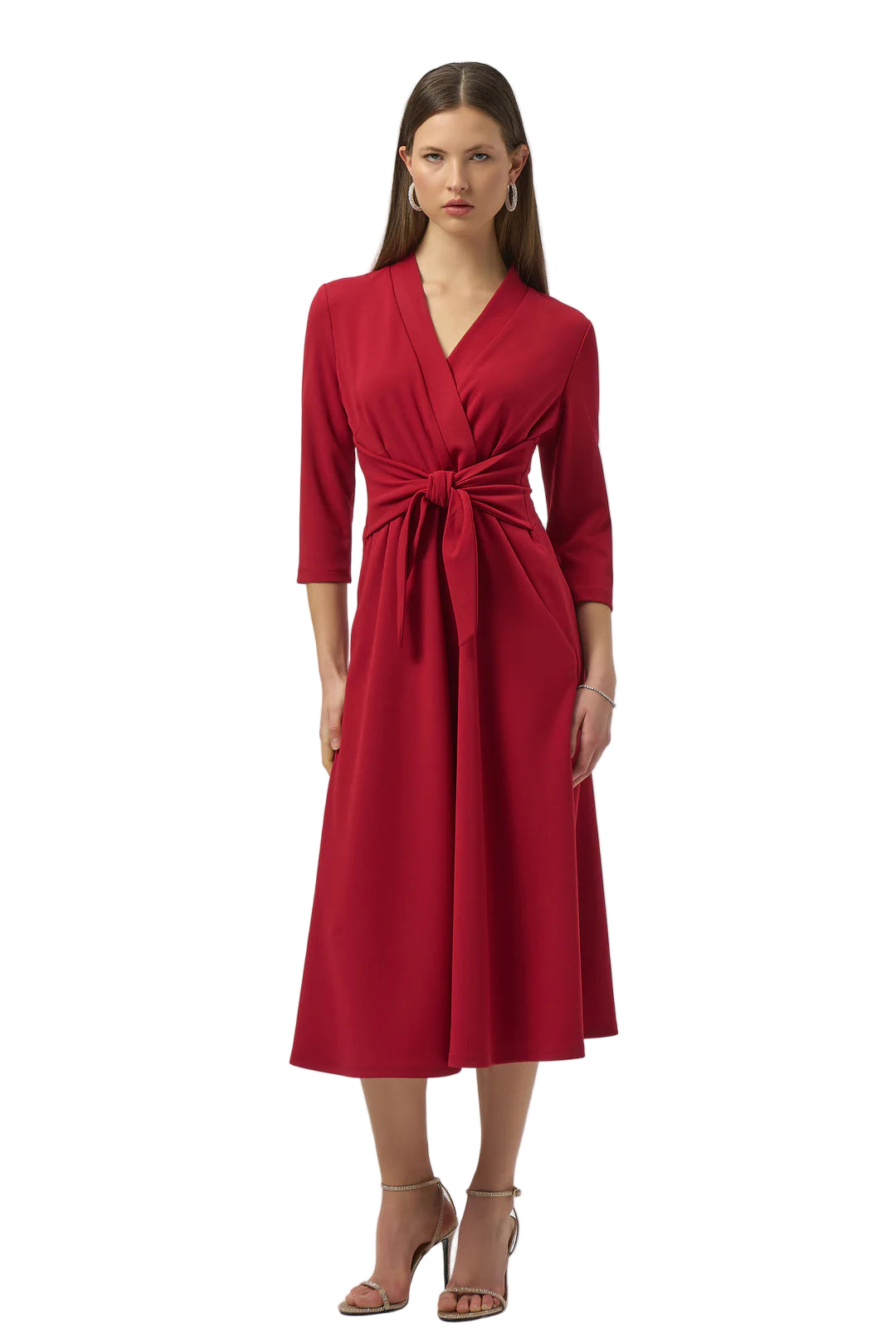 Joseph Ribkoff Scuba Crepe Fit and Flare Dress (254127) (Cherry)