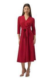Joseph Ribkoff Scuba Crepe Fit and Flare Dress (254127) (Cherry)