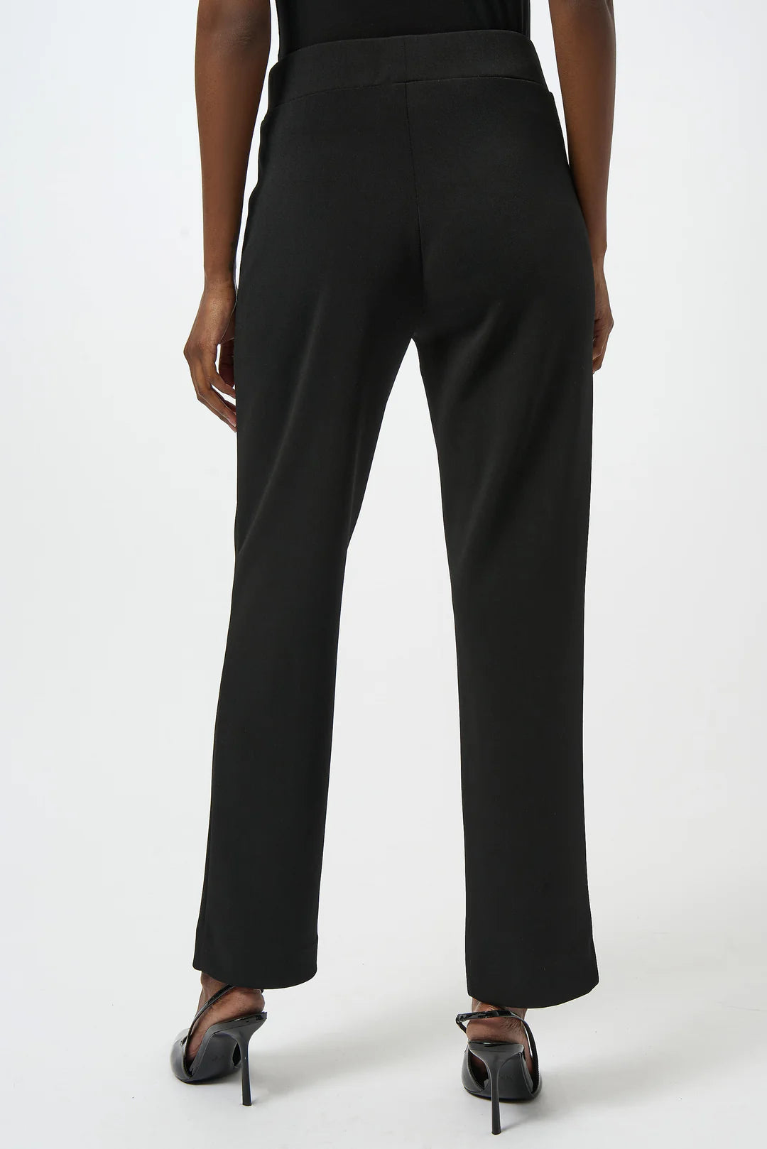 Joseph Ribkoff Straight Leg Solid Pearl Accent  Pant (254185)(Black)