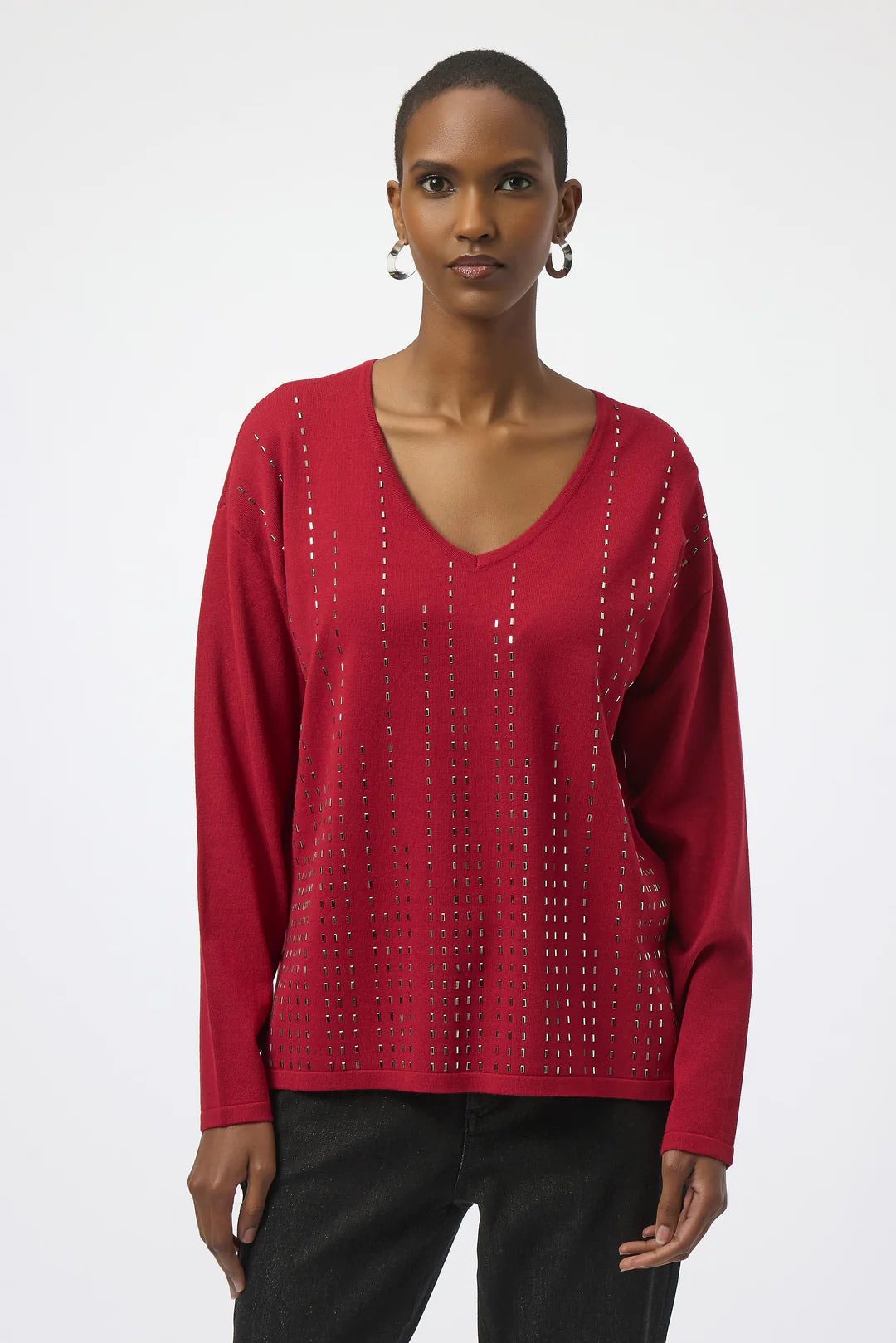 Joseph Ribbkoff N-Neck Sweater ( Deep Cherry) (254966)