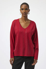 Joseph Ribbkoff N-Neck Sweater ( Deep Cherry) (254966)