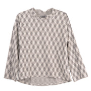 Shana Stitch Detail Mock Neck Top (Gray )(25685)
