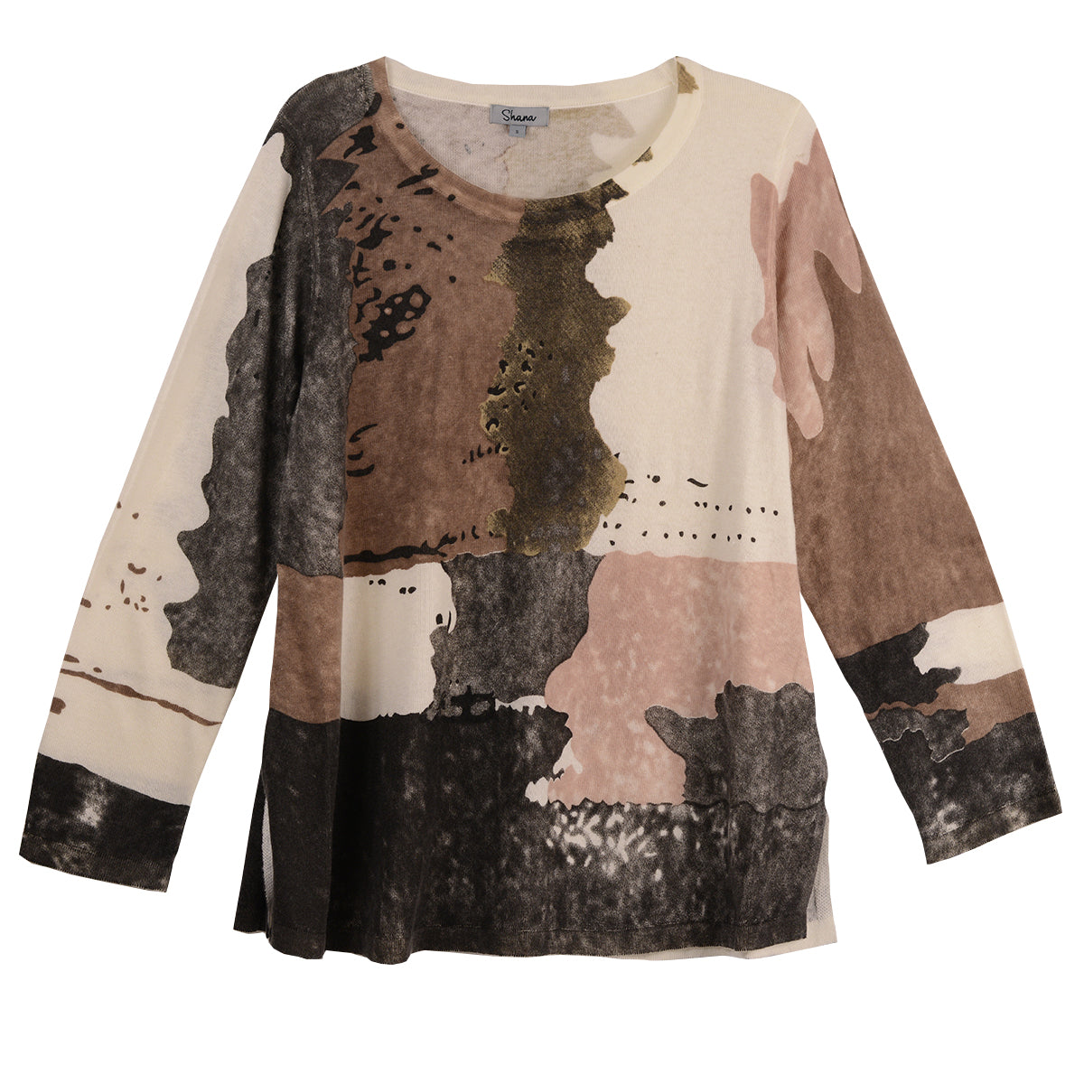 Shana Printed Scoop Neck Sweater (Winter White ) (257050