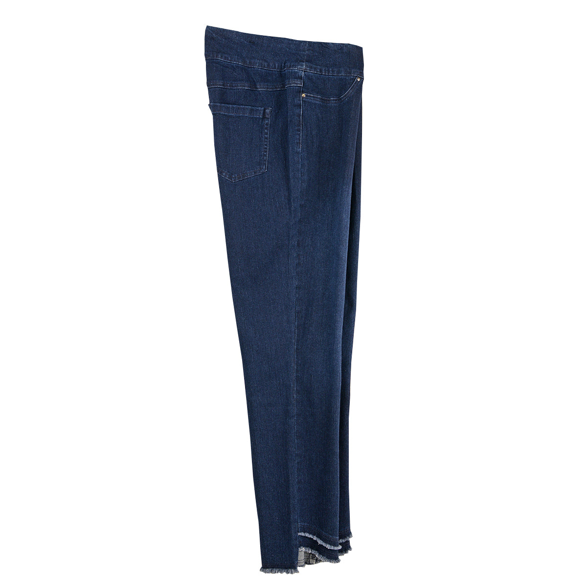Thin Her Double Fray Hem Pull-On Denim Ankle Pants (2 Colors) N32202PM)
