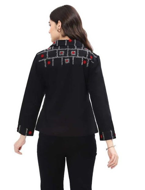 Parsley & Sage Jennifer Grid Print Jacket