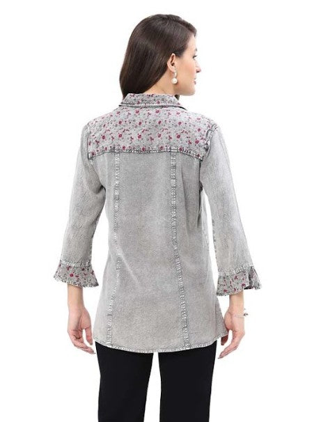 Parsley & Sage Dolly Silver Shirt (25F582G)