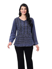 Parsley & Sage Emma Embroidered Tunic (Black )