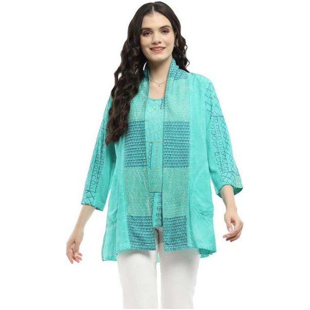 Parsley & Sage Ramona Seafoam Tank & Jacket Set
