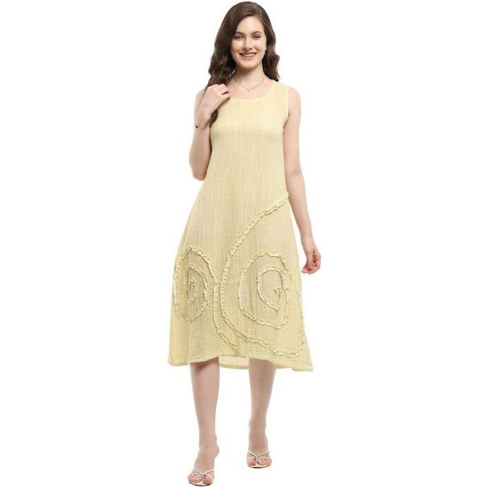 Parsley & Sage Tatum Solid Sand Long Dress