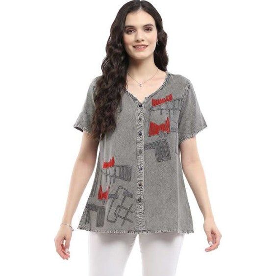 Parsley & Sage Zelda Silver Top
