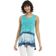 Parsley & Sage Chanda Aqua Sleeveless Tunic