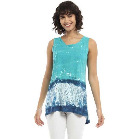 Parsley & Sage Chanda Aqua Sleeveless Tunic