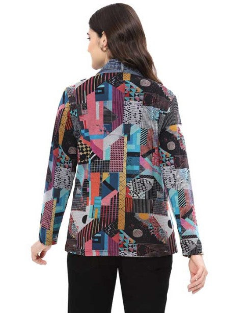 Parsley & Sage Mamie Multi Print Open Front Jacket (25W263E26)