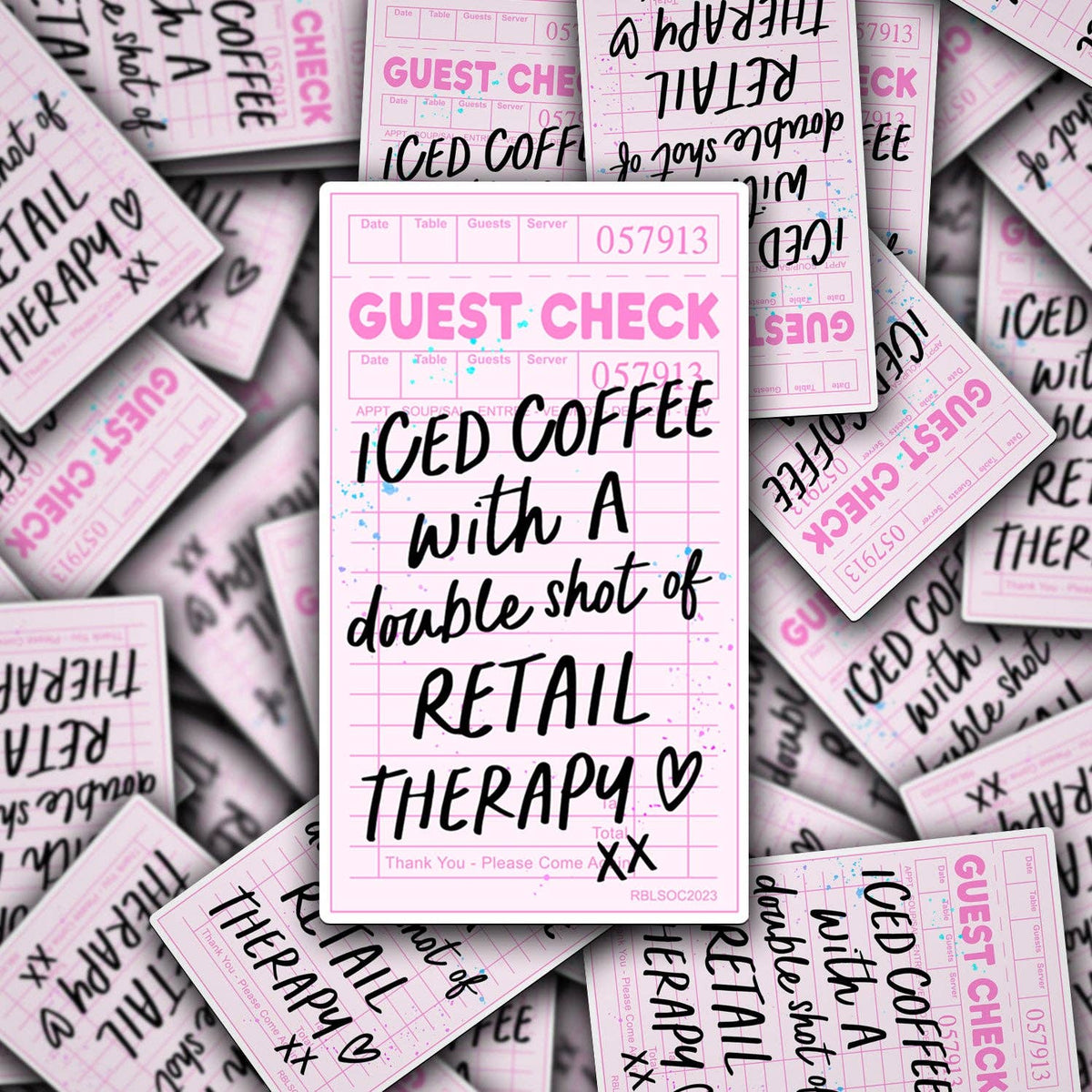 Iced Coffee With A Double Shot Of Retail Therapy Vinyl Sticker