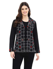 Parsley & Sage Jennifer Grid Print Jacket