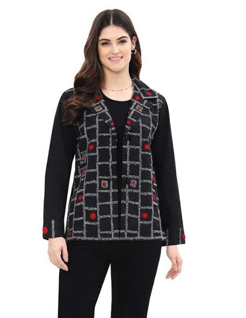 Parsley & Sage Jennifer Grid Print Jacket