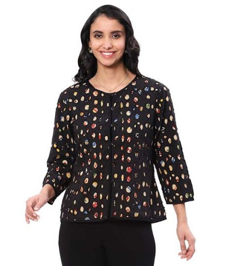 Parsley & Sage Zia Color Dots Hip Jacket