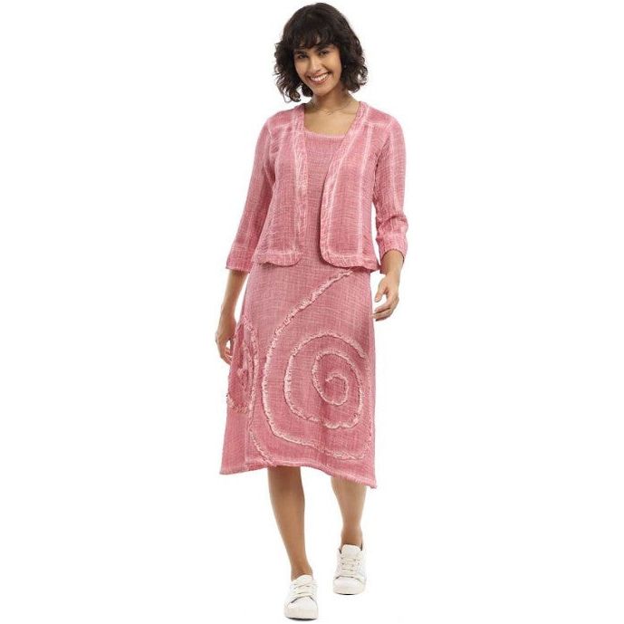 Parsley & Sage Tatum Solid Rose Shrug Dress Set