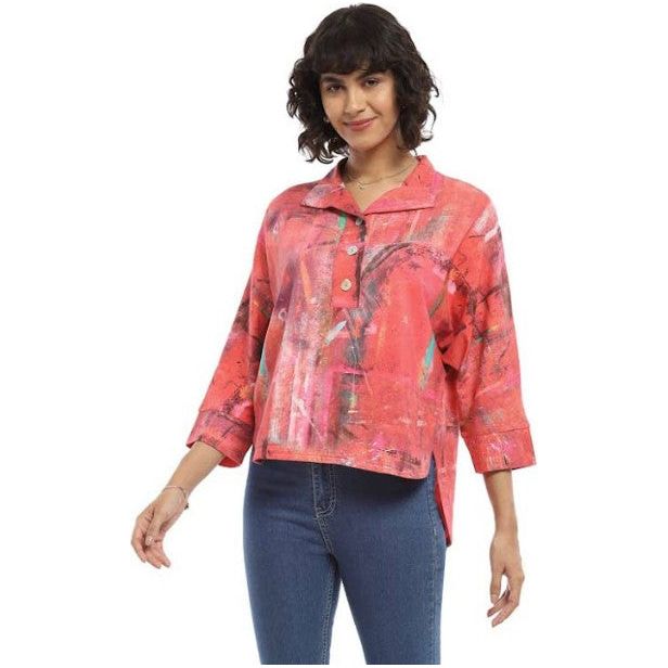 Parsley & Sage Kelly Hi-Low Coral Top