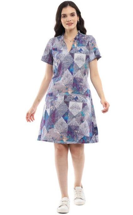Parsley & Sage Maida Diamond Print Dress