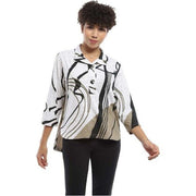 Parsley & Sage Tawnie Black White Print Top