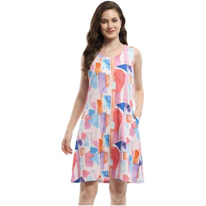 Parsley & Sage Tracy Watercolor Print Dress