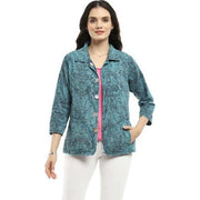 Parsley & Sage Ivie Reversible Denim Blue Jacket