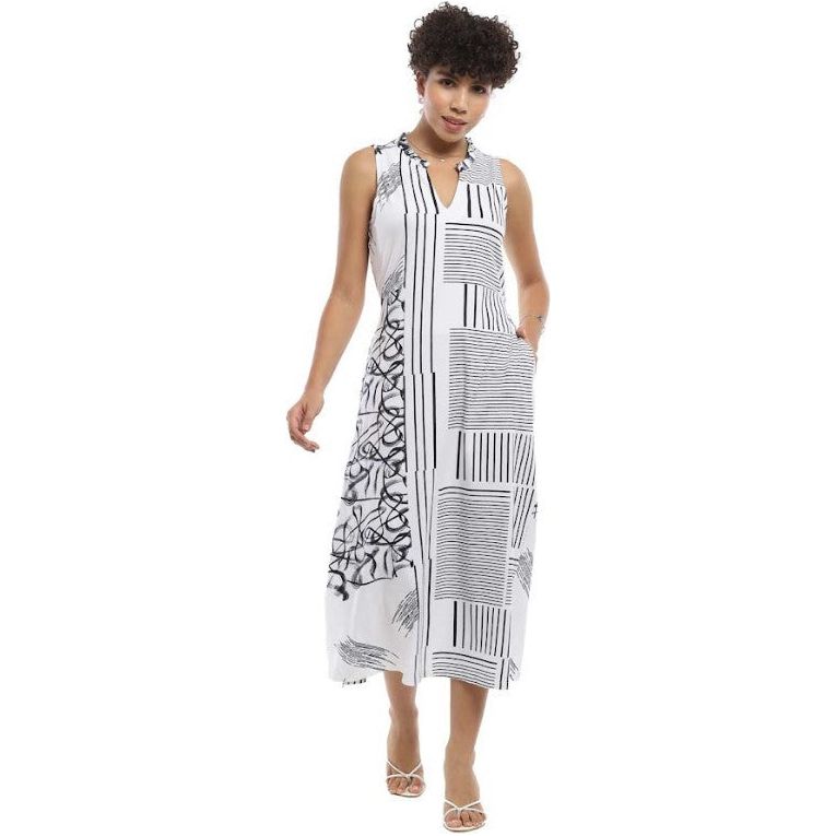 Parsley & Sage Belle Sleeveless Dress (WHT/BLK) (25T53D4)