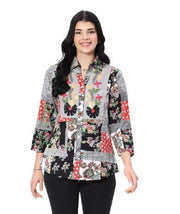Parsley & Sage Connie Patch Print Shirt (25W220G)