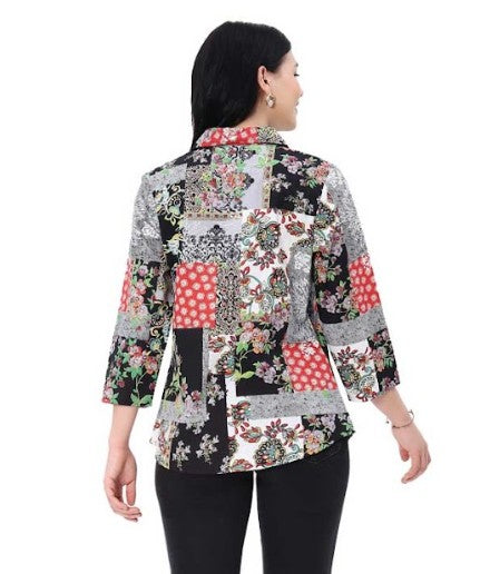 Parsley & Sage Connie Patch Print Shirt (25W220G)