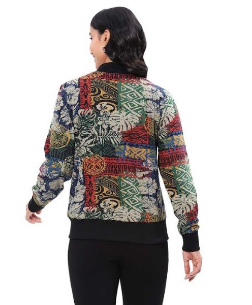 Parsley & Sage Ivey Woven Palm Floral Print Jacket