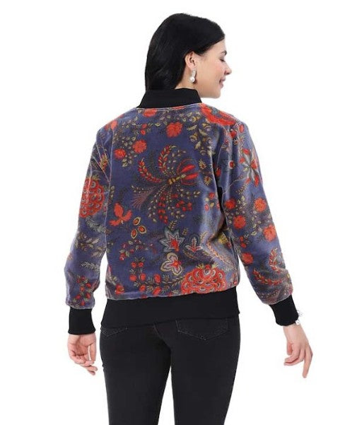 Parsley & Sage Magnolia Velour Floral Jacket (INDY/RED)