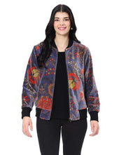 Parsley & Sage Magnolia Velour Floral Jacket (INDY/RED)