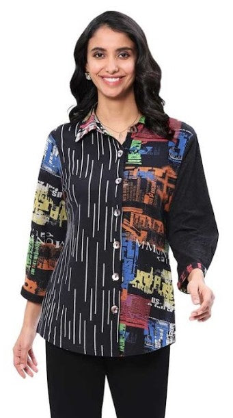 Parsley & Sage Katherine Shirt (BLK/MULTI)