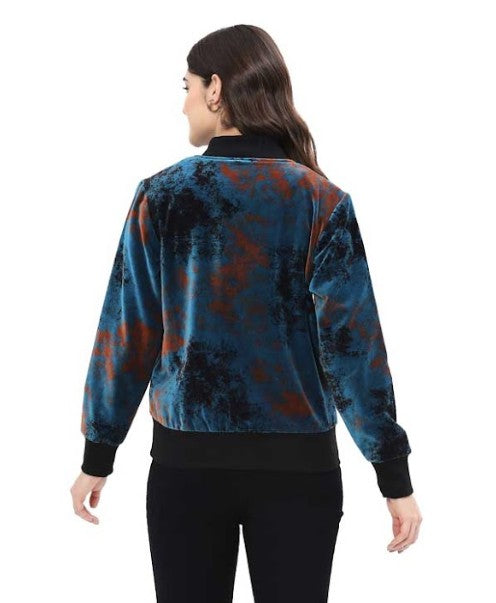 Parsley & Sage Nadine Velour Abstract Print Jacket